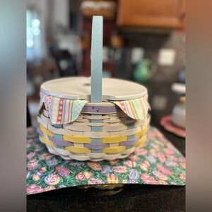 Longaberger 2008 Large Easter Basket, liner, protector, and lid